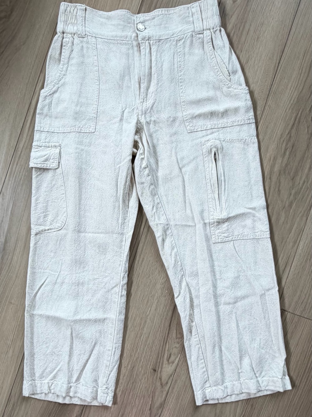 Cali 1850 Lined Blend Lightweight Cream Cargo Pants Sz Xs